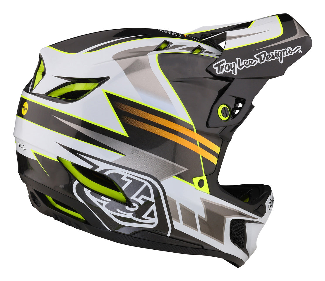 Casco Troy Lee Designs D4 de Carbón Saber Gray